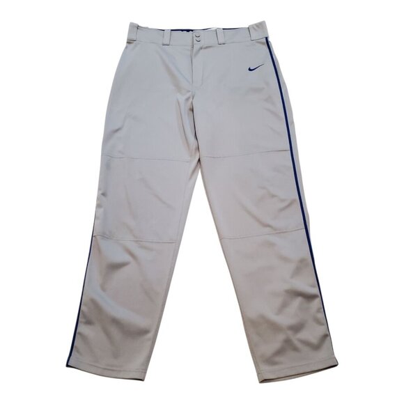 NIKE Dri-Fit SZ L Men's Swingman Sports Baseball Pants Gray/Blue Piping stripe - Picture 1 of 13